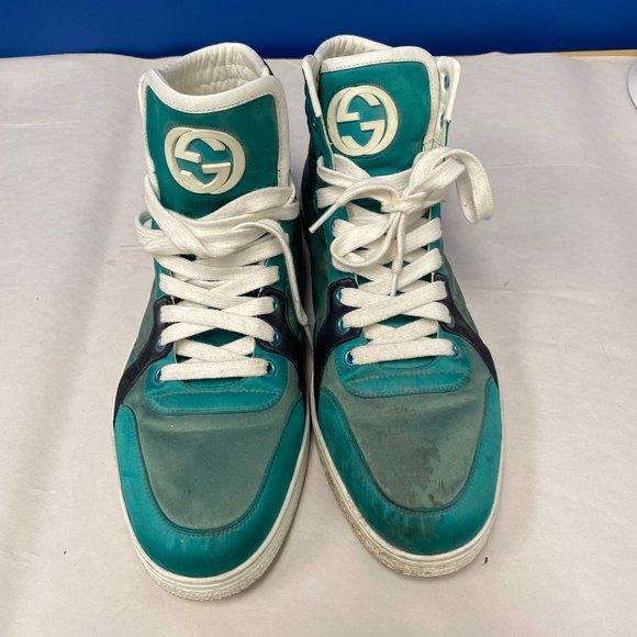 Gucci Multicolor Satin High Top Trainers - Size 8.5 - Picture 2 of 12